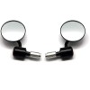 KEEPDSGN Motorcycle Round 7/8 Handle Bar End Mirror Black For