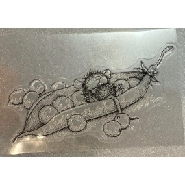 Unbranded New Clear Cling STAMP  House Mouse Style Stamp Pea Pod Nap