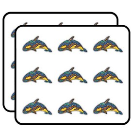 Grampus Animal Doodle Waves Pattern Art Decor 2" Each Sticker for Scrapbooking, Calendars, Arts, Kids DIY Crafts, Album, Bullet Journals 18 Pack