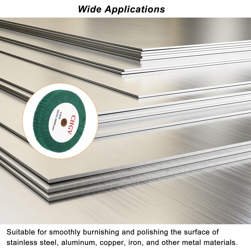 sourcing map 150x25x20mm 180 Grit Non-Woven Polishing Burnishing Wheel Nylon
