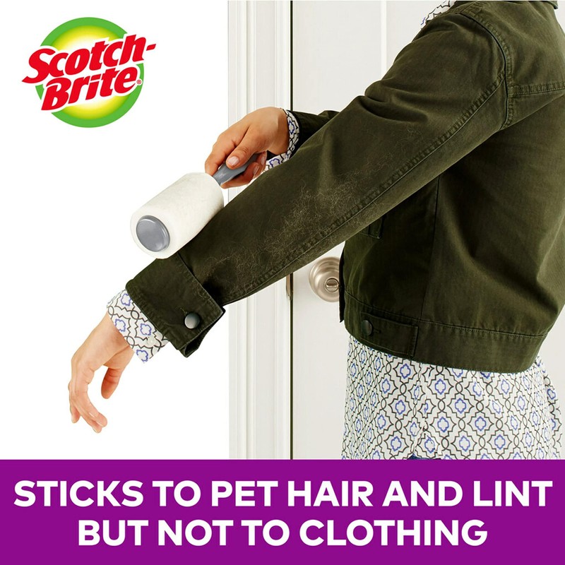 Scotch-Brite Pet Hair Pickup Extra Sticky Lint Roller, Designed for