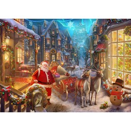 500 Piece Christmas Puzzle for Adults, Jigsaw Puzzles for Kids Ages 8-10 and Up, Medium Difficulty Fun Family Games Great Gift Ideas for Women and Man, Polar Christmas Eve(19.7 x 15.7 inch)