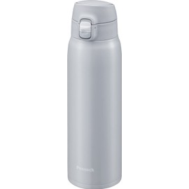 Peacock AKM-70 H Water Bottle, One-Touch Open, Heat + Cold Retention, 23.7 fl. oz. (700 mL), Compatible with Sports Drinks, Stainless Steel, Fresh Gray