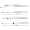 4-Piece Tweezers Set - Professional Stainless Steel Self Locking Hobby