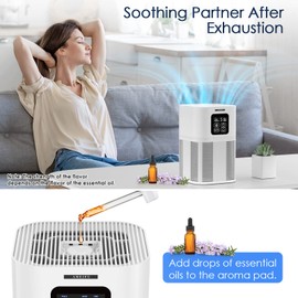 Air Purifiers for Home Large Room 3500 Ft2 with Washable Pre-filter, 3-Stage HEPA Double-Sided Air Purifier, Smart WiFi APP Control, Sleep Mode, PM2.5 Display Air Cleaner for Pets Hair, Dust, Smoke