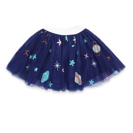 YOHA Baby Girls Birthday Tutu Dress Mermaid Tutus Soft Pom Tutu Dress for Toddler Girls(Space Navy,110)