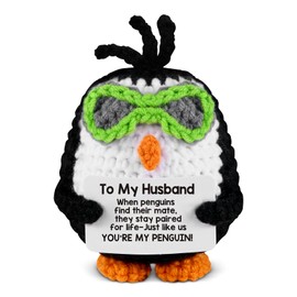 atimier Romantic and Fun Gift for Husband - Ideal for Anniversary, Birthday, Christmas, Valentine's Day, Father's Day - Adorable Hand - Crafted Penguin - Themed Present