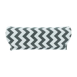 Canvas Eyeglass Case Front Closure Chevron Design Gray Fits Small/Medium Frames