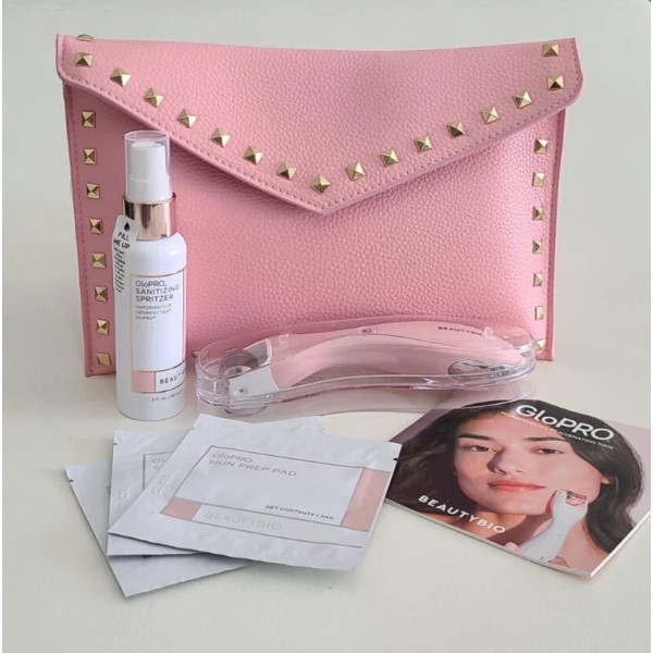 BeautyBio By Giuliana On The Glo Microneedling Tool Set Pink