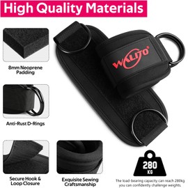 WALITO Ankle Straps for Cable Machines Women - Glute Ankle Cuff Kickback Strap, Gym Cable Machine Accessories for Glute Leg Extensions, Hip Abductors & Lower Body Exercises Equipment