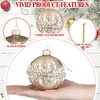 Soulchen 3 Pcs Christmas Glass Ball Ornaments Beaded Sequined Glitter