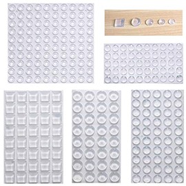 Cabinet Door Bumpers Clear Self Adhesive Noise Dampening Bumper Pads 272Pcs Silicone Rubber Bumpers for Drawers Picture Frames Cutting Board and Furniture Surface Protection 5 Sizes Pack