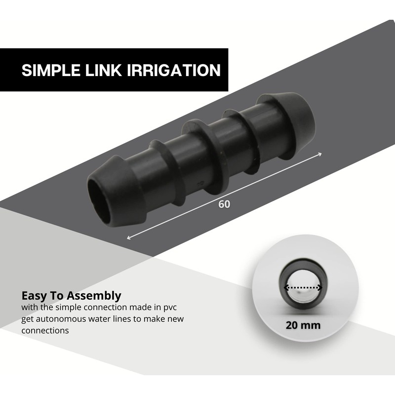 DOJA Barcelona Drip Connector, Pack of 25, Hose Connector for