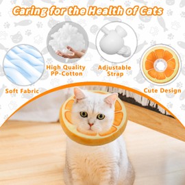 Maiiu Soft Cat Cone Collar, Cute Cat Recovery Collar Suitable for Small, Medium, Large Cats,Elizabethan Neck Collar for Cats After Surgery (Orange, Small)