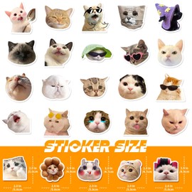 200pcs Cat Stickers, Lifany Cute Cat Stickers Waterproof, Vinyl Stickers for Water Bottle Laptop, Phone, Skateboard Stickers for Kids Teens Girls Adults