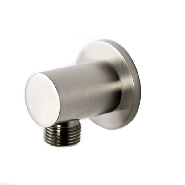 Weirun Bathroom Round Shower Hose Connector 1/2" NPT Wall Handshower Supply Elbow Outlet Water Spout, Brushed Nickel