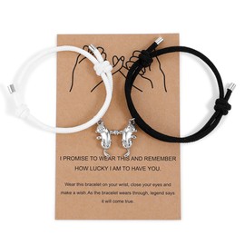 SLOONG 2Pcs Couple Bracelets Otter Bracelet for Women Bracelets set Cute Sea Otters Gifts for Mom Sister Girlfriend Boyfriend Best Friend Forever BFF Bracelet for 2