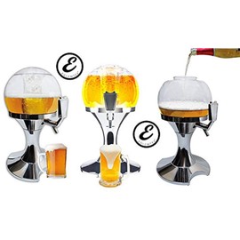 EGLEMTEK Birra Dispenser with Dispenser and Drinks Cooler in the Shape of Bolla Sferica with Ice Compartment Capacity 3.5 Litres Birra 28 x 28 x 24 cm