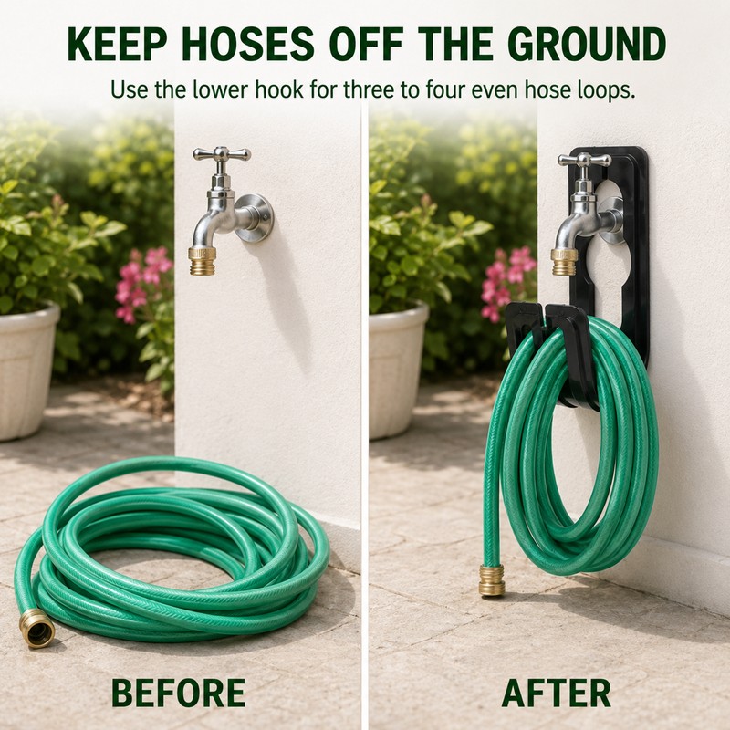 Wall Mount Garden Hose Holder for Outdoor Watering – Space-Saving