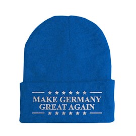 tshirtladen Hat - Make Germany Great Again - Beanie One Size - Winter Hat Soft Touch - Embroidered Sayings Hat - Choice of Colours - Funny Hat, blue