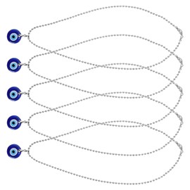 5Pcs Collar Ojo Azul Turco, Evil Eye Collar Collares Colgantes de Mal de Ojo Azul Joyas de Protección de la Suerte para Amigos, Hermanas, Miembros de la Familia, 2.5x2.5cm