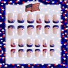24 Pcs 4th of July Press on Nails Short Square