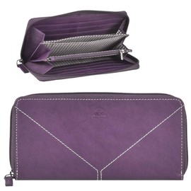 Greenburry Tumble Nappa Leather Wallet 20 cm, plum, Elegant
