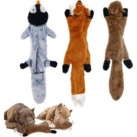 Juguetes para Perros,3 Pack No Stuffing Squeaky Plush Dog Toy,Crinkle Durable Peluche Animales Simpáticos Natural Puppy Toys for Teething Pet Toys Squeak for Boredom