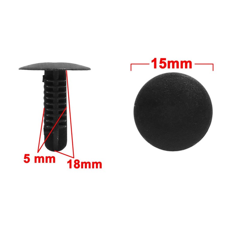 sourcing map Pack of 30 5 mm Black Car Mudguard