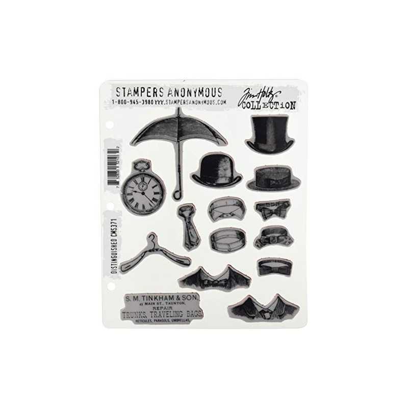 Stampers Anonymous AGCMS371 Distinguished Excellent Rubber, Grey, Red, Large, Pack