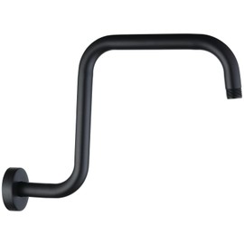 BRIGHT SHOWERS 13 Inch Shower Head Extension Arm with Flange S Shaped High Rise Extender, Long Stainless Steel Rainfall Shower Head Pipe Arm, Oil-Rubbed Bronze