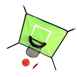Ronyme Basketball Hoop for Trampoline Attachment Accessories Easy to Assemble Universal Indoor Outdoor Kids Jumping Bed, Green