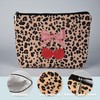 BornSiiren Leopard Print Cherry Makeup Bag,Cosmetic Bag for Women, Large