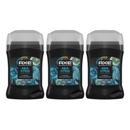 3 Desodorante En Barra Axe Aqua Citrus 45g Bergamota, Salvia Y Enebro