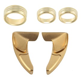 MACHSWON Car Steering Wheel Shift Paddle Extension Kit Gold with AC Volume Switch Button Cover Ring Trim for Dodge Challenger Charger 2015-2021