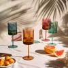 Wine Savant Multicolor Square Acrylic Wine Glasses Set of 4