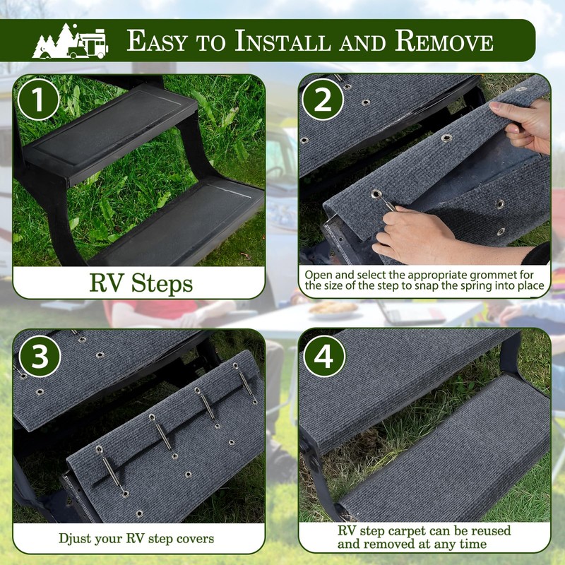 HOMEE RV Step Covers 4 Packs, Camper Step Covers,RV Step