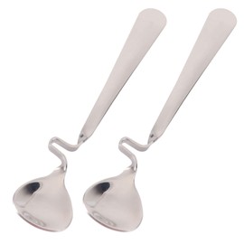 Gatuida Honey Spoon, 2 Pieces Stainless Steel Honey Milk Coffee Stirring Spoon Teaspoon with Curved Handle