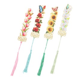 OHPHCALL Titanium Alloy Bookmarks Tassel Handmade Reading Supplies Metal Bookmark Tassel for Book Lovers