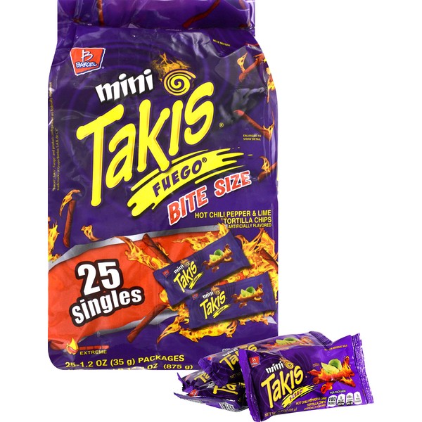 Product Of Barcel Takis , Mini Fuego Bag , Count 25 (1.2 oz) - Chips / Grab Varieties & Flavors