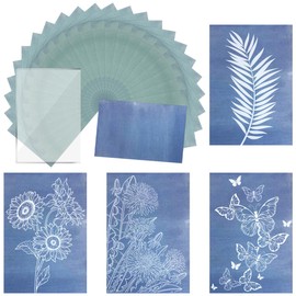 WELANE Cyanotype Paper, 24 PCS A5 Sun Print Paper Kit for Flower Press, DIY, Arts, Crafts (21 x 14.8cm/8.26 x 5.82in)