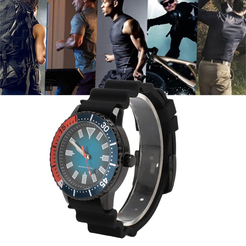 Rotating Bezel Watch Luminescent Automatic Date Analog Display Calendar Waterproof