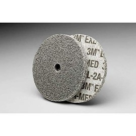 Scotch-Brite EXL Unitized Wheel - 2A Medium Grit Aluminum Oxide - Metal Deburring, Finishing and Polishing Wheel - 3" x 1/4" x 3/8"