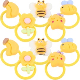 HANABASS 10pcs Bee Elastic Small Dog Hair Bows, Rubber Band Pet Hairbands Dog Hair Ties Small Dog Accessories Dog Hair Ties for Puppy No Damage for Yorkies, Poodles, Pomeranians, Bichons