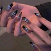 Nail Tip, False Nail, Nail Press, Stylish, Black, Short, Easy