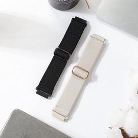 EverAct 18/20/22mm Nylon Elastic Straps Compatible with Garmin Venu 2S/3S/Vivoactive 4S/Vivomove 3S/Forerunner 255S/265S & More, Sport Loop Watch Band, Black, 18/20/22mm, Unisex