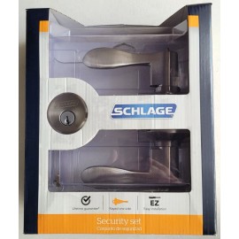 Schlage Accent Lever Keyed Entry Door Lock Deadbolt Combo Pack Satin Nickel