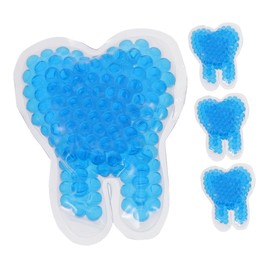 Gatuida 4pcs Gel Ice Pack for Cold and Hot Therapy Tooth-shaped Design for Gum Swelling Neck and Muscle Soreness Flexible and Reusable Ice Bags
