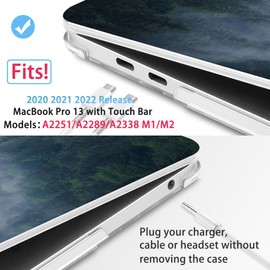 Mektron for MacBook Pro 13-inch Case 2022 2021 2020 Release A2338 M2 M1 A2289 A2251, Printing Plastic Hard Shell Cover for MacBook Pro 13.3-inch Touch Bar Fits Touch ID, Fir Forest