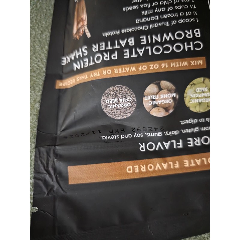 Truvani Certified Organic Plant Based Protein Chocolate 11.82 oz 11/26